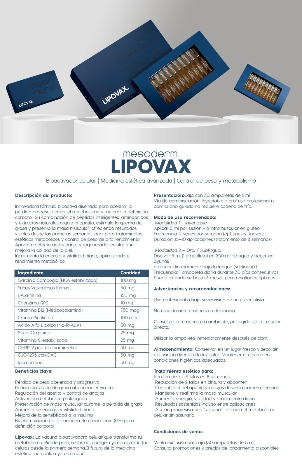 LIPOVAX Caja 30 Ampolletas